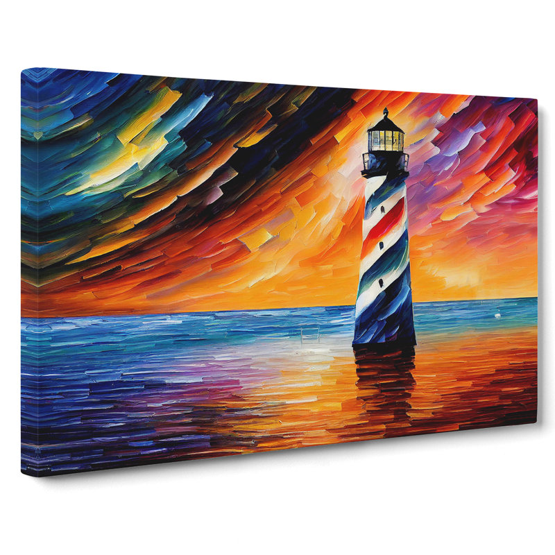 Colourful Lighthouse Vol.1 - Wrapped Canvas, 35cm H x 50cm W x 3cm D