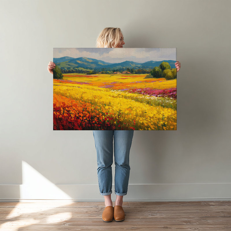 Art mural sur toile tendue Golden Petals, H 40 po x l 60 po