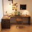 Bureau simple et moderne en bois massif en forme de L-768475962