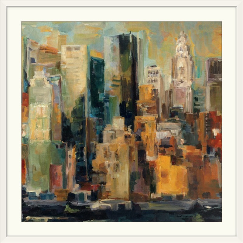 «Kely New York» par Marilyn Hageman, reproduction d'art, H 32 po x l 32 po x P 1 po, Cadre blanc