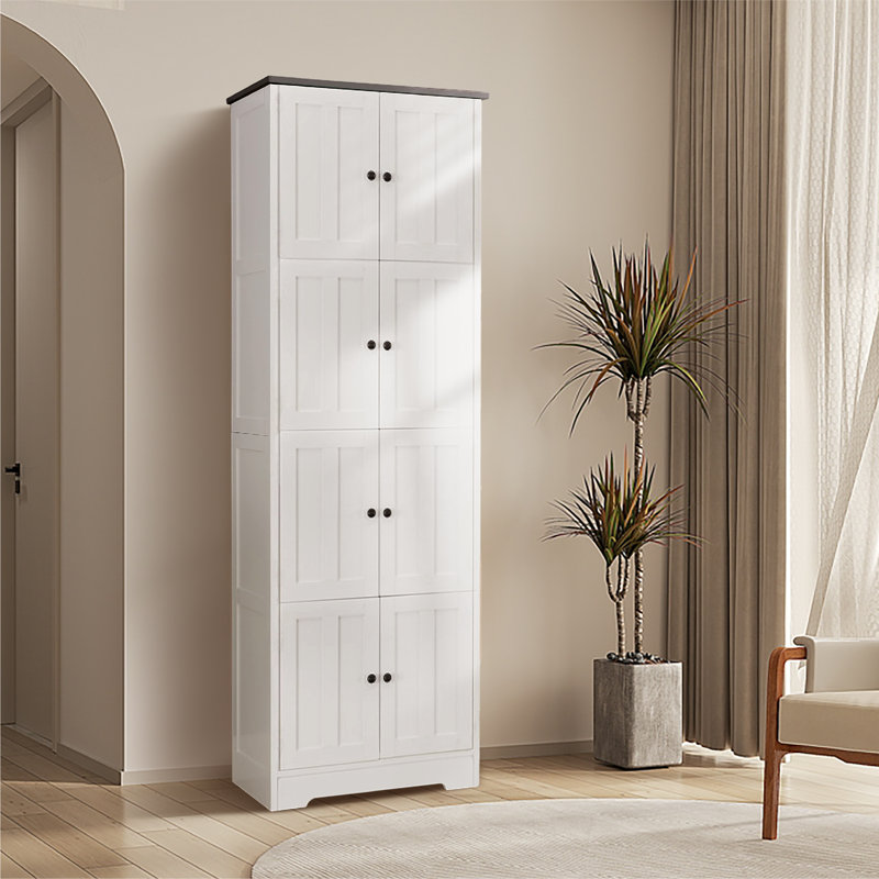 Armoire à linge autoportante Linganore, Blanc