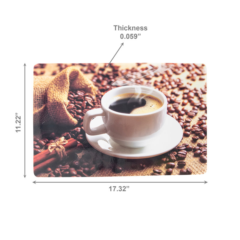 Napperon en plastique - tasse de café frais - ensemble de 12