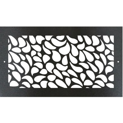 Metal Screw-in Floor Register. Duct Opening 4x12 (overall 6x14) - Rain Drop Design