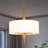 Chandeliers For Dining Room, 4 Light Modern Gold Drum Chandelier Light Fixture With White Fabric Shade Dining Room Light Fixture For Kitchen Hallway Bedroom Entryway, 16" W