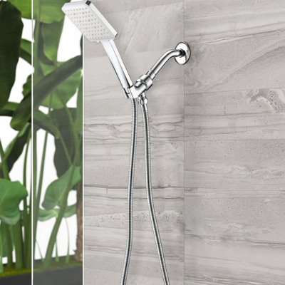 Robinet de douche haut - 6 réglages de jet, léger, motifs carrés faciles à installer, optimiser la force, bras inclus