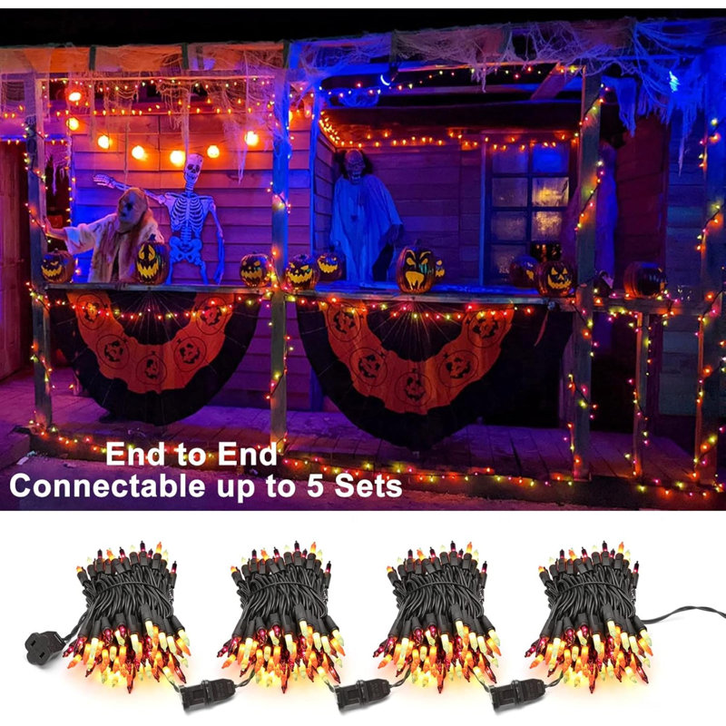 Indoor / Outdoor String Lights, Purple/Orange/*Green