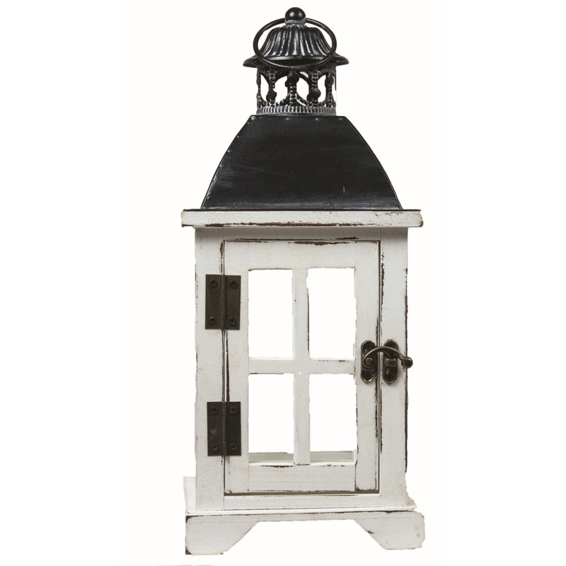Lanterne de table 14 po, H 14 po x l 6 po x P 6 po, Blanc