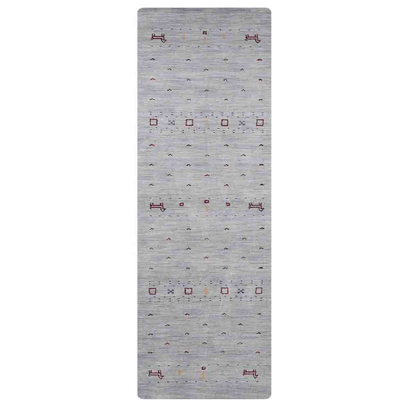 Tapis de couloir en laine nouée à la main de style écologique Manns, Tapis de couloir 2 pi 6 po x 6 pi