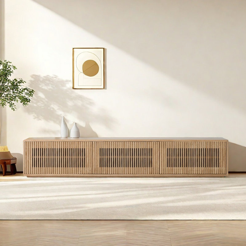 Meuble télé en bois de frêne durable, 94.48"