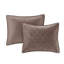 Ensemble de courtepointe 3 pièces en velours taupe très grand / très grand californien-117515448-117515449