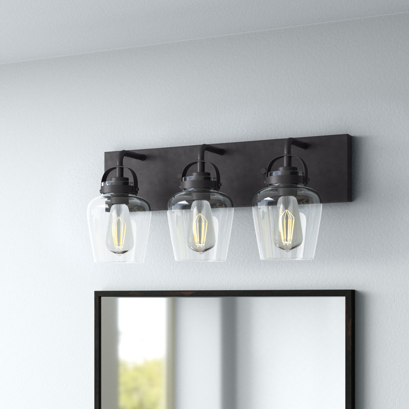 Éclairage pour salle de bain 3 lumières Tribble, Noir mat