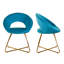 Ensemble de fauteuils en velours Mid-Century