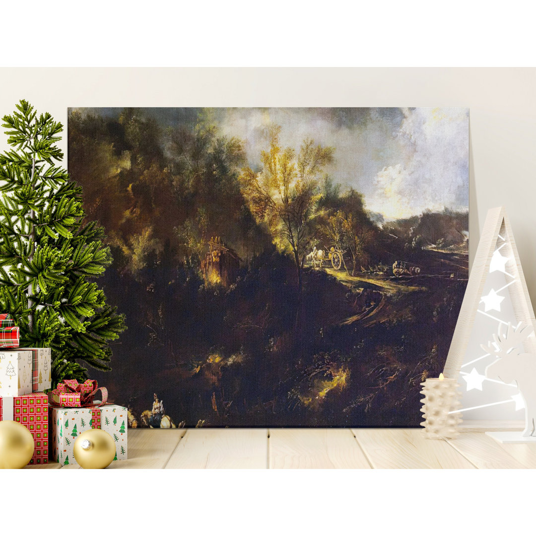 Landscape with a Cart Canvas Wall Art, Gallery Wrapped, Matte Print, Ready to Hang, Archival Quality, Old Masters Painting Canvas Art