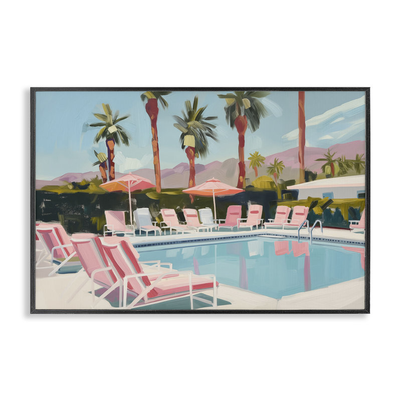 Impression sur toile de Palm Springs par Arlington Prints, H 16 po x l 24 po, Giclée encadrée noir minuit