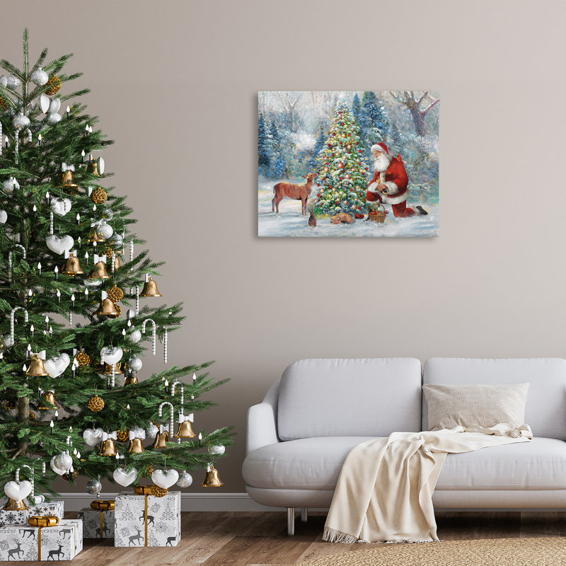 «Santa & Baby Deer» par Ruane Manning, H 30 po x l 40 po