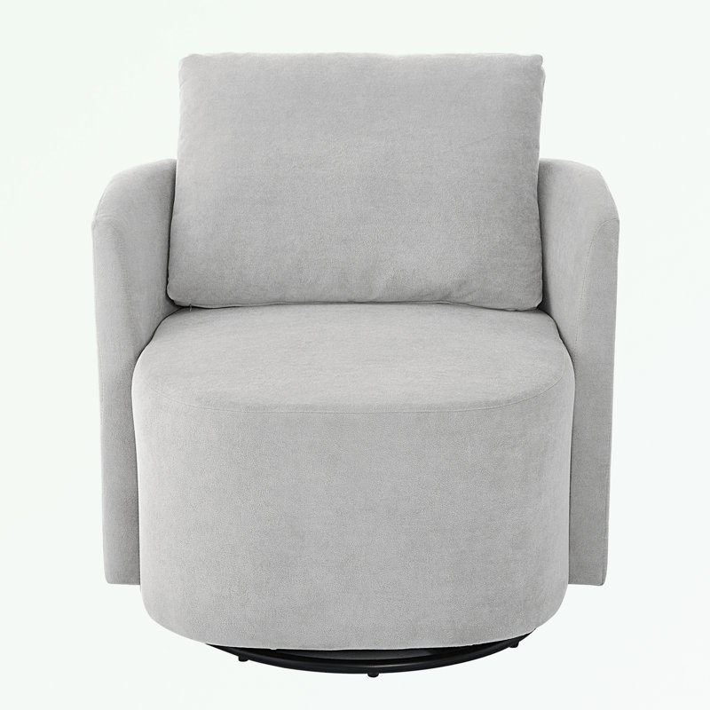 Fauteuil d'appoint pivotant en chenille avec base en métal, Gris