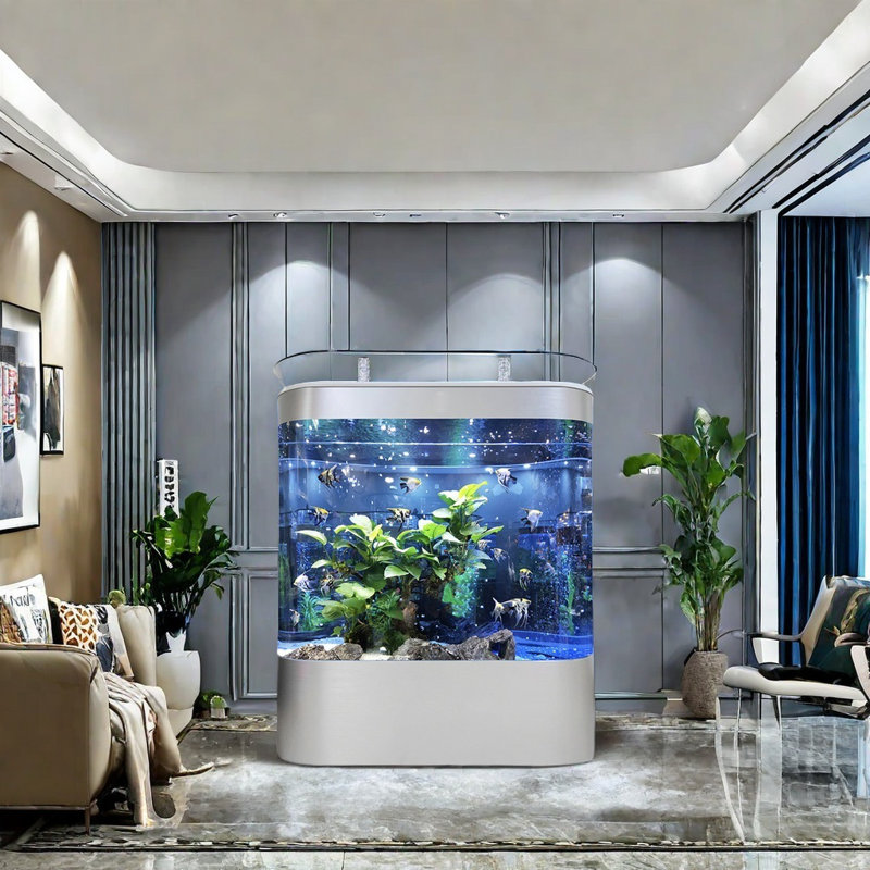 Aquarium Minimalist, Argent argent, H 54,3 po x l 47,2 po x P 19,6 po