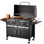 Barbecue d'extérieur au charbon avec contrôle de la température à 5 niveaux, poignées anti-brûlure, tablettes latérales pliables, ouvre-bouteille intégré et grande armoire de rangement pour la cuisson des viandes et des fruits de mer