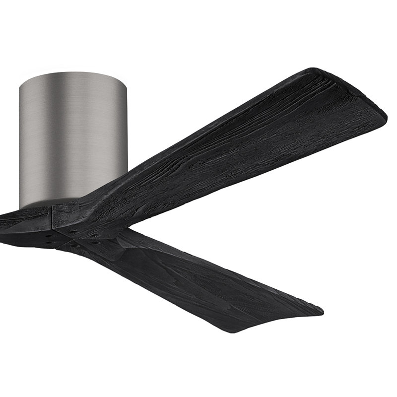 Ventilateur de plafond à 3 pales Olivier, Noir mat, Étain brossé, 72"