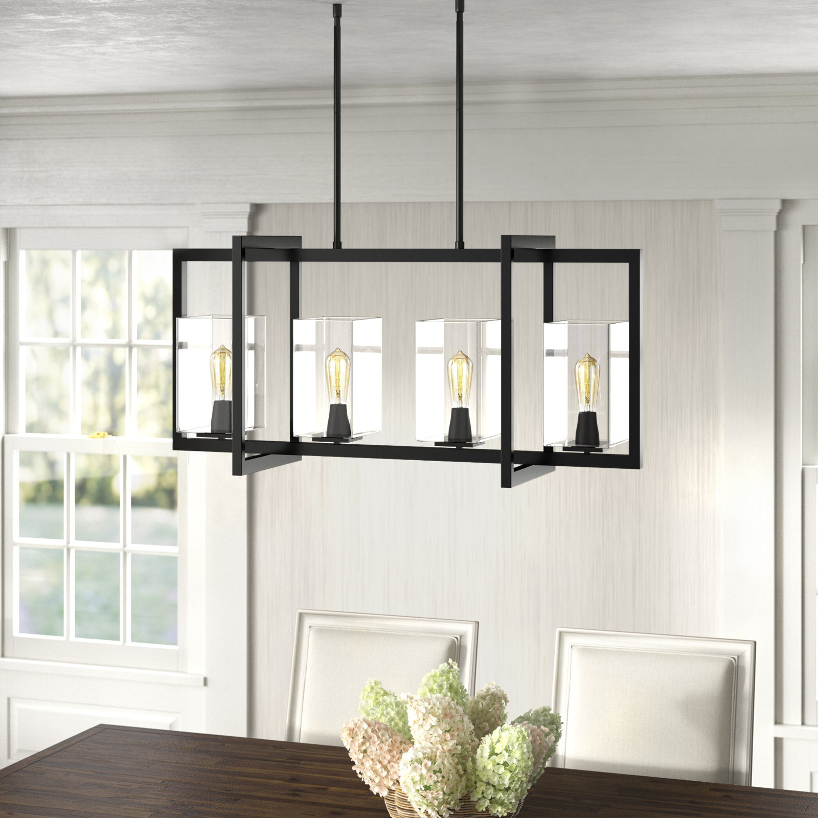 Aya 4 Light Glass Dimmable Pendant