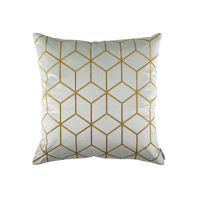 Cube Velvet Pillow Cover & Insert, 22" x 22", Square