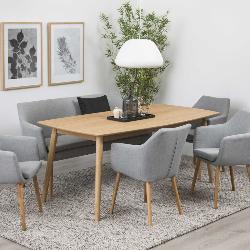 Vernia Oak Solid Wood Base Dining Table