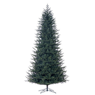 Orchard Fraser Fir Artificial UnLit Christmas Tree with 4651 Realistic Blend of PE/PVC Tips, Metal Hinged Branches, Folding Metal Tree Stand