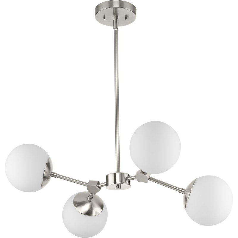 Lustre géométrique à 4 lumières Johnaaron, Nickel brossé