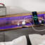 Bed Frame with Pet Space, LED Light Headboard and Charging Station