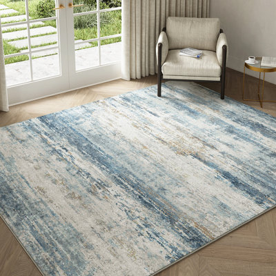 Tapis abstrait lavable à la machine Elroy