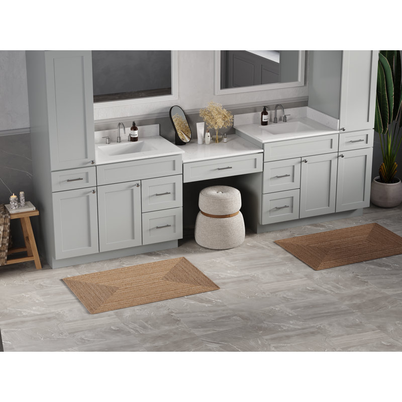 Ensemble de meuble-lavabo double 120 po Disar, Gris
