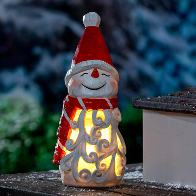 Heartfelt Cheer Garden LED Statue, Resin, Snowman,16"H