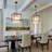 Square Crystal Pendant Light, 4-Light Modern Adjustable Height, for Kitchen Island, Dining Room, Hallway