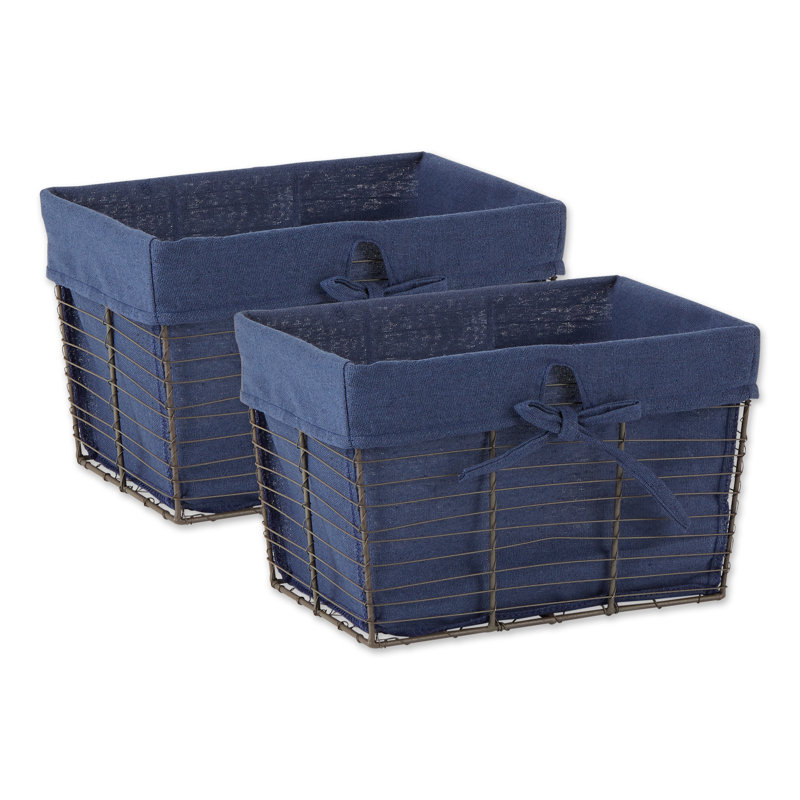 Ensemble de paniers en fil métallique, Bleu français