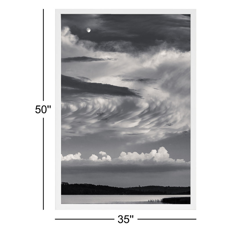 Garden Sign Island Lake Moon by Peter Dušek - Single Picture Frame Print, White, 50" H x 35" W x 1.25" D