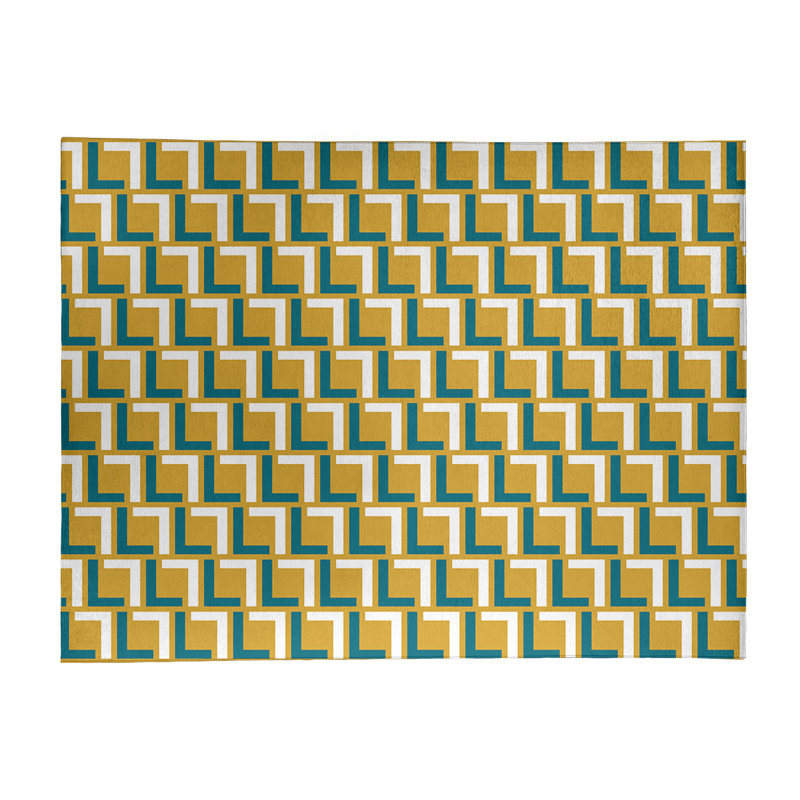 Geometric Indoor Rug, Rectangle 5' x 7'
