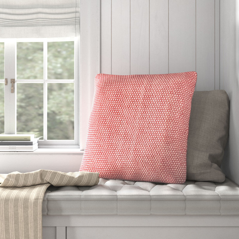 Tiana Square Cotton Pillow Cover and Insert, Red