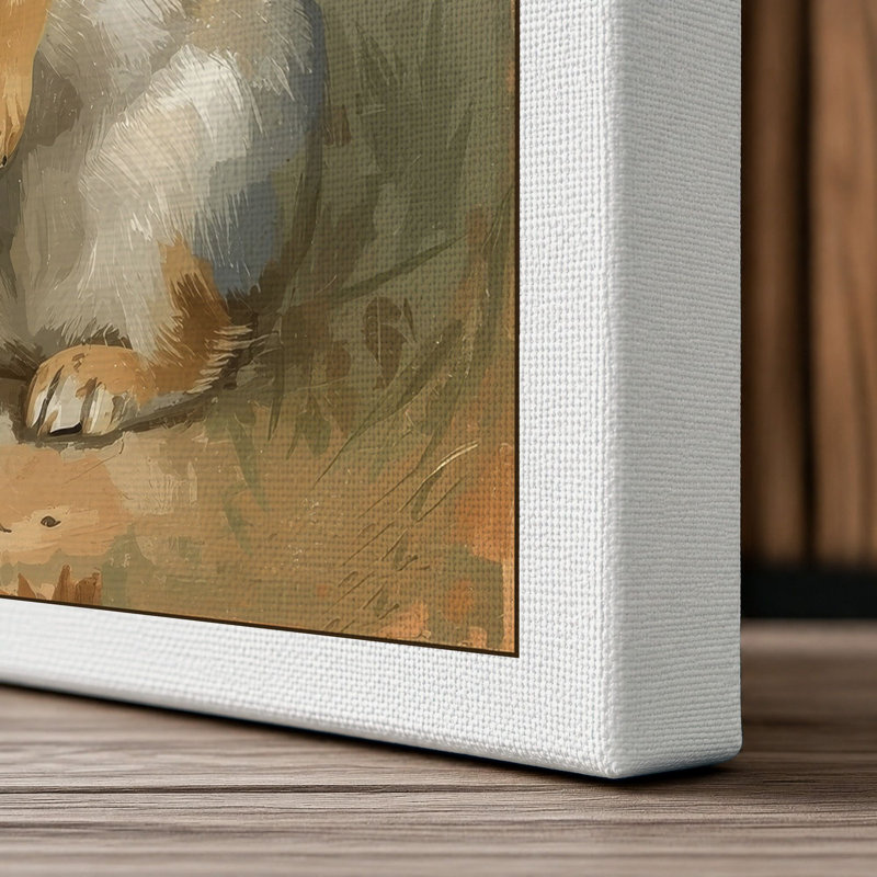 Watchful Hare Boho - Wrapped Canvas, 18x12 - 45.7 x 30.5 cm, White Border