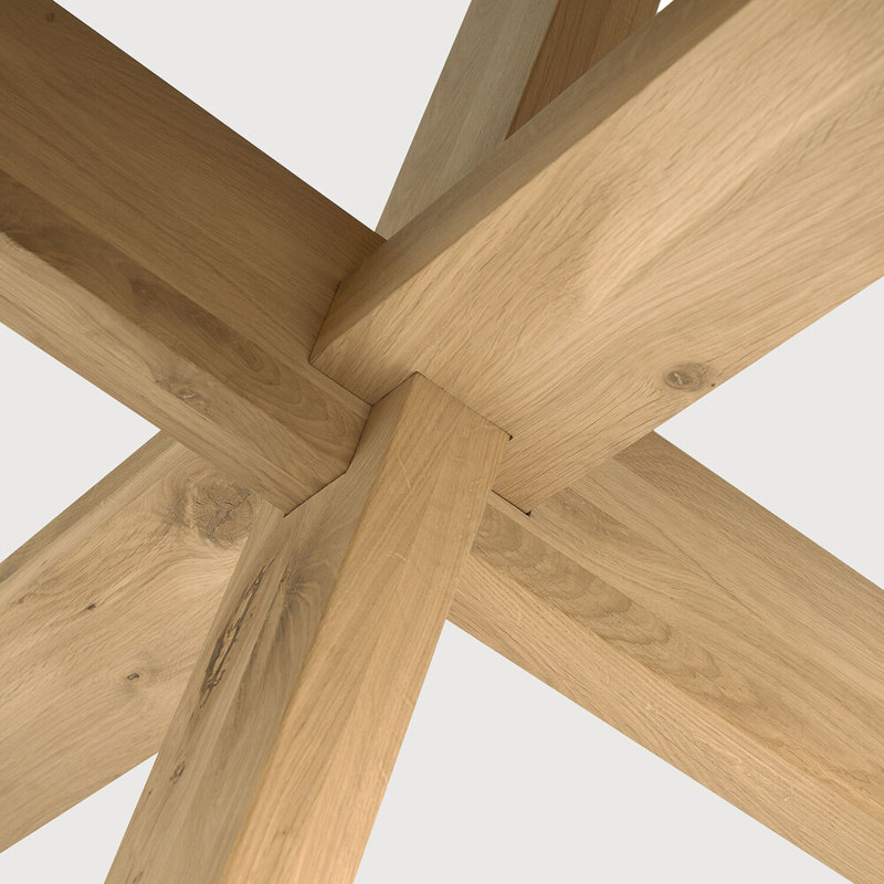 Round Solid Oak Dining Table, 64.2" W x 64.2" L