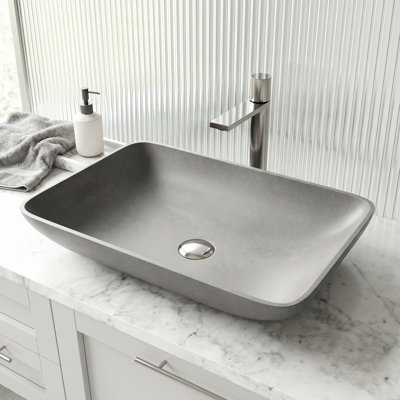 Lavabo de salle de bain vasque rectangulaire gris