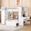 Lit mezzanine multifonctionnel en bois peu encombrant avec bureau, garde-robe et lit simple