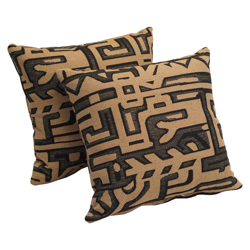 Kilamanjaro Geometric Cotton Blend Reversible Throw Pillow