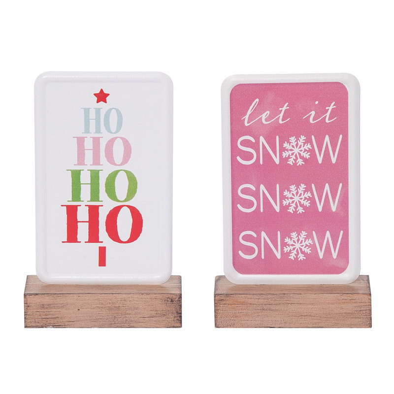 Ensemble de 2 décorations de Noël en MDF / métal 