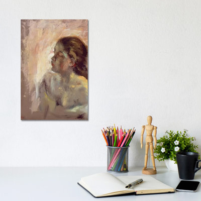 Study Of A Girl's Head, Late 1870s by Edgar Degas - Wrapped Canvas Painting