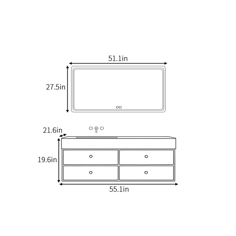 Erma, Beige, 19.6" H x 55.1" W x 21.6" D