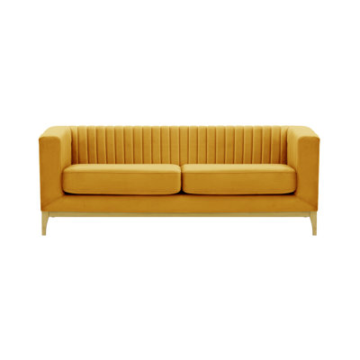 Buker Velvet Square Arms Sofa