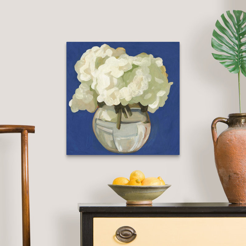 Art sur toile, Hortensias blancs I, Toile tendue, H 20 po x l 20 po x P 1,25 po