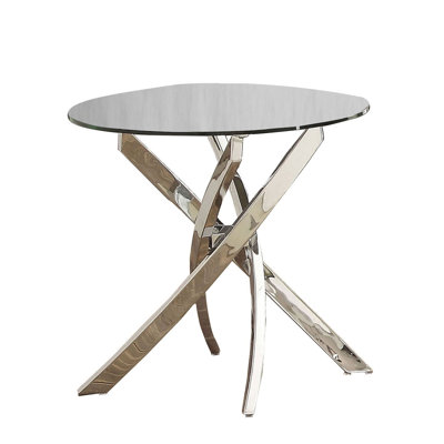 21" W Contemporary End Table, Chrome
