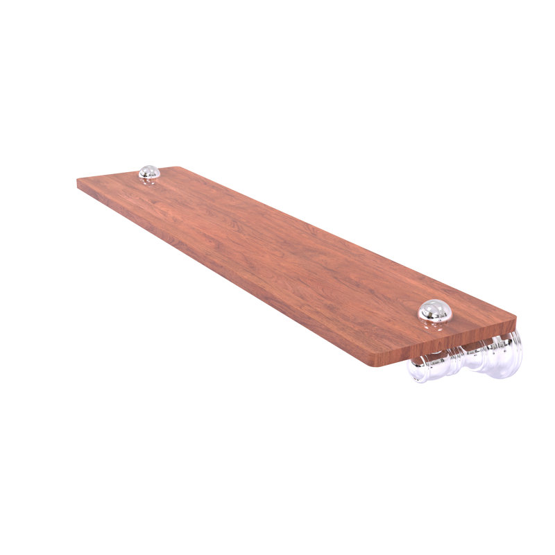 Freyja Ironwood Bracket Shelf, Polished Chrome, 2.4" H x 22" W x 5.54" D