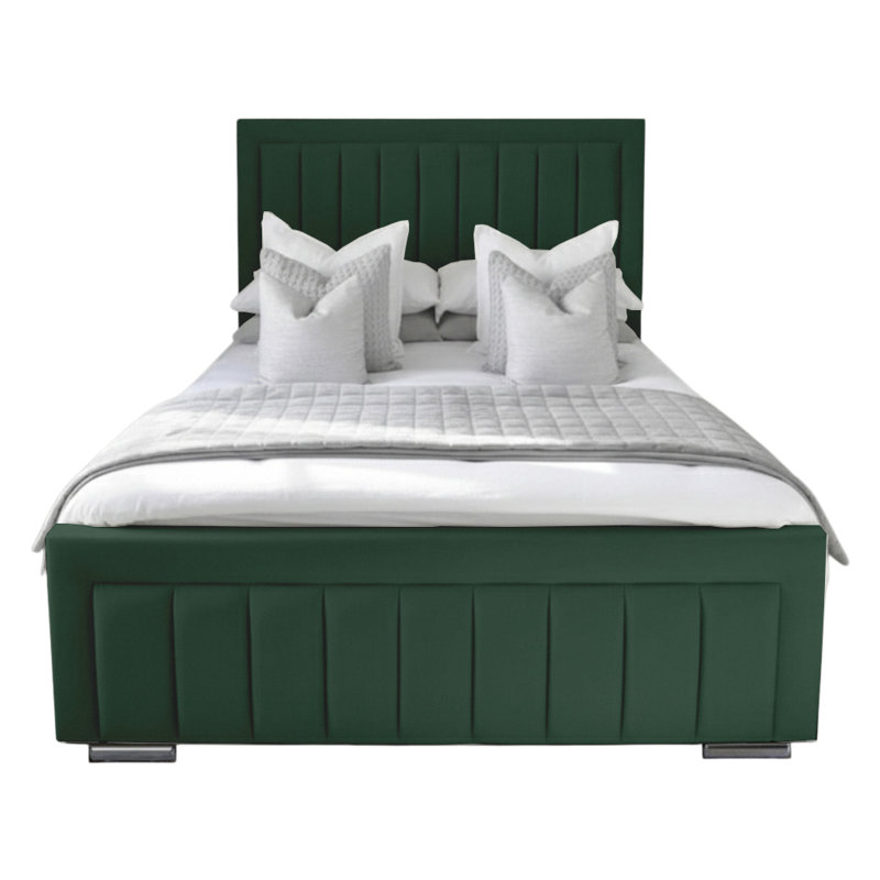 Abianna Upholstered Bed, Super King (6'), Emerald